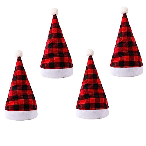 Toyvian 4 Stück Teiliges Weihnachtsmützen für Erwachsene Atmungsaktive Leichte Stoffkappen mit Festlichem Design als Weihnachtsdeko und Partyzubehör Komfortabel und Langlebig von Toyvian