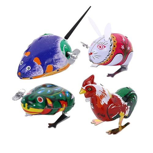 Toyvian 4 Stück Teiliges Wind Up Tier aus Metall Springende Aufziehtiere für Jungen Mädchen Mechanische Spielfiguren mit Farbigem Retro Kunstdesign Fördert Bewegung und Motorik Toyvian 4 Stück Teiliges Wind Up Tier aus Metall Springende Aufziehtiere für Jungen Mädchen Mechanische Spielfiguren mit Farbigem Retro Kunstdesign Fördert Bewegung und Motorik von Toyvian