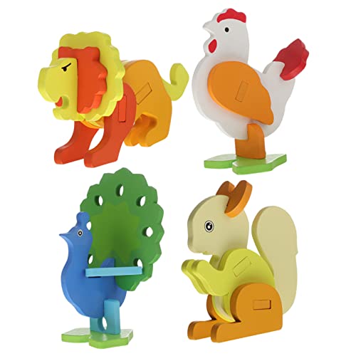 Toyvian 4 Stück Tierisches Dreidimensionales Puzzle Hühnerspielzeug Spielzeug Für Küken Kognitionstrainingsspielzeug Puzzle-Spielzeug Bauen 3D-Spielzeug Kind Handbuch Blöcke von Toyvian