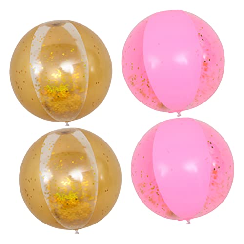 Toyvian 4stücke Teiliges Aufblasbare Glitzer-bälle Transparente Strand Und Poolspielzeuge Für Sommerpartys Sicher Für Erwachsene von Toyvian