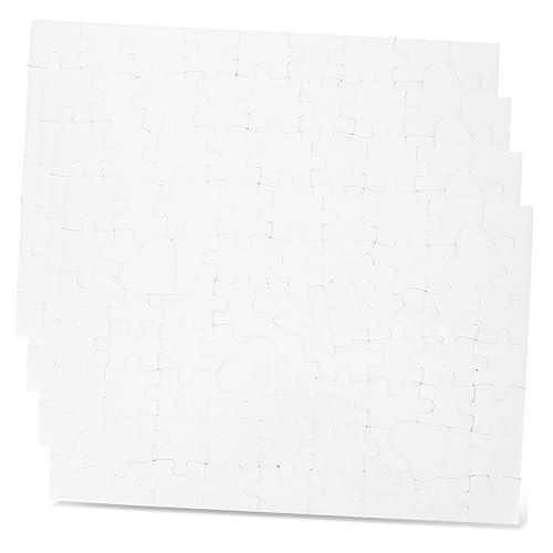4 Stück Wärme Übertragungs Puzzle Rätsel Spielzeug DIY-Puzzle Heißpresse-Puzzle Puzzles Thermotransfer-Puzzle Bastelpuzzle Übertragen Kind Weiß Perlmutt Leer Papier von Toyvian