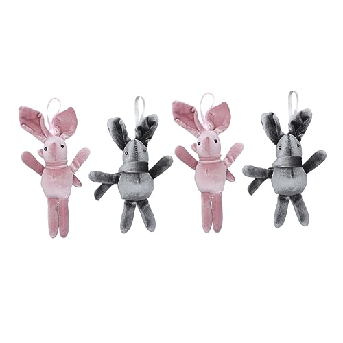 Toyvian 4 Stück Wunschkaninchen Anhänger Dekorationen Stofftier Ausgestopftes Häschen Ornamente Für Kaninchen Plüschpuppe Anhänger Puppe Kaninchen Puppe Plüschkaninchen von Toyvian