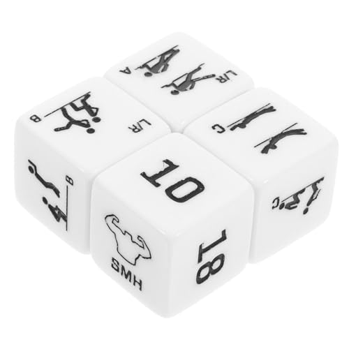 Toyvian 4 Stück Yoga-Übungswürfel Yogamatte Spiel Yoga-Matten Pilatesmatte Yogablöcke mit hoher Dichte Fitness dice Party Games Fitness-Workout-Würfel Lustige Übungswürfel Acryl Weiß von Toyvian