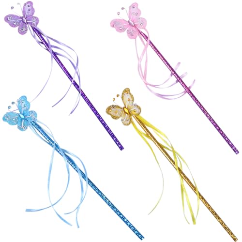 Toyvian 4 Stück Zauberstab Feenstab hoch Party Prinzessin für kinderspielzeug spielzeuge für Toys Kid Toys Cosplay-Fee-Stick Mädchen Fee Zauberstab Stoff von Toyvian