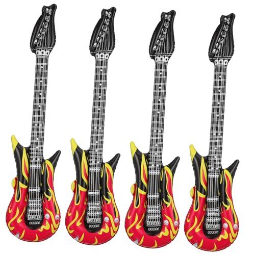 Toyvian 4-teiliges Aufblasbares Gitarrenspielzeug Für Jungen Und Mädchen Tragbare PVC-ukulelengitarren Für Jungen Und Mädchen Schnellaufblasventil Für Partys von Toyvian