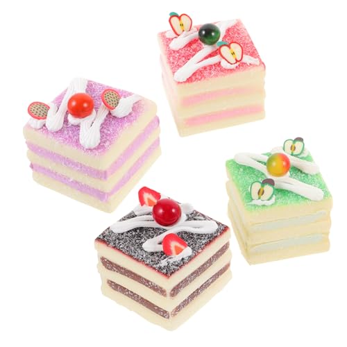 Toyvian 4 Stück künstliches Kuchenmodell tischläufer Weihnachten Raffhalter Weihnachten Decor realistischer künstlicher Kuchen künstlicher Kleiner Kuchen künstliche Tortenverzierung Pu von Toyvian