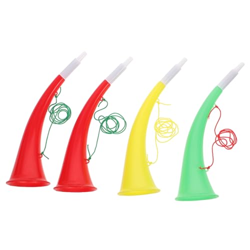 Toyvian 4 Stücke Jubelhorn Spielzeug für Kinder Tragbare Ochsenhorn Trompete für Fußballpartys Geräuschemacher und Cheerleader Requisiten von Toyvian
