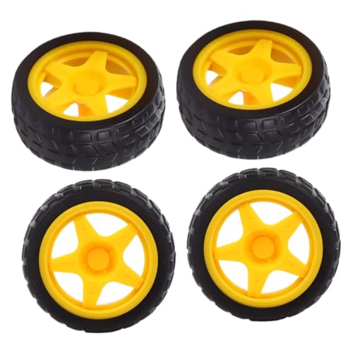Toyvian 4-Teilige Rolle Spielzeugrad Outdoor fernsteuerung Auto Reifen Auto-Rad- DIY RC-Car-Bausatz RC-Autoräder Elektroautomotoren Auto mit Getriebe Radmotor Plastik von Toyvian