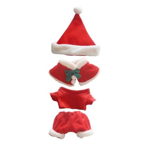Toyvian 4-Teiliges Set Puppe Weihnachtskleidung Kostüme für Mädchen Mini-Weihnachtsumhang Mädchen Kleidung Kleider Puppe Weihnachtsmütze Puppenzubehör Weihnachten Baby einstellen Hut von Toyvian