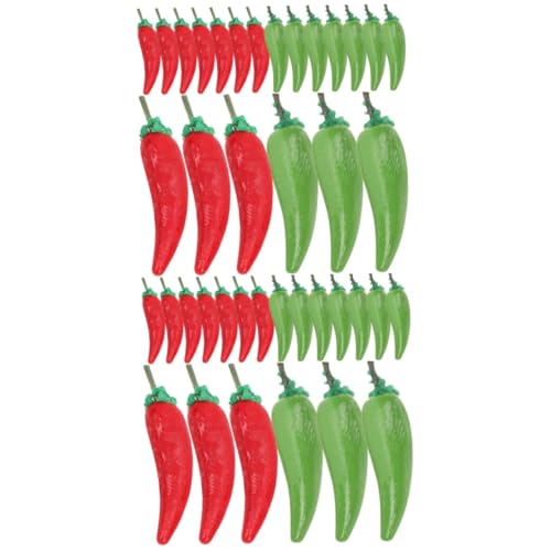 Toyvian 40 STK Pflanzliches Modell Hausdekoration Künstliches Gemüse Karottendekor Cosplay-zubehör Mini-Werkzeuge Lebensechter Roter Pfeffer Lebensecht Rot Obst Ornamente Kind Kunstharz von Toyvian