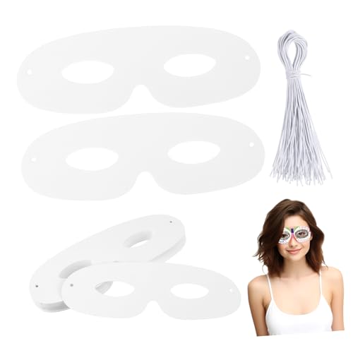 Toyvian 40 Sätze DIY-Maske Maskerade Zubehör Maskerade Ball schmücken säubern Rave halloween masken halloweenmaske hallowen masks Bastelmaske leere Maskerademasken Partymasken Papier Weiß von Toyvian