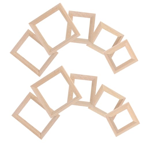 Toyvian 40 Stck Teiliges Mini Holz Fotorahmen für Puppenhaus Dekorative Miniatur Bilderrahmen Unlackiert Naturholz Handgefertigt Robust für Mini Haus Basteln von Toyvian