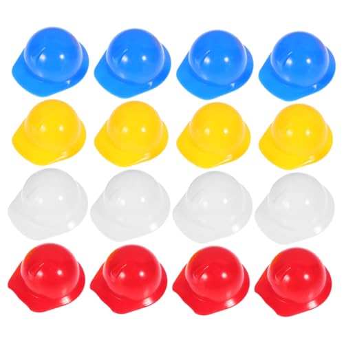 Toyvian 40 Stück Cake Topper Helm Puppenbaby Party Klein Konstruktion Mini-schutzhelm Aus Kunststoff Puppenhelm Mini-Helm Mini-schutzhelme Mini-bauhut Kreativer Minihelm Weißer Bauhut von Toyvian
