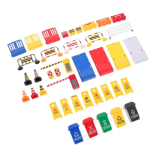 Toyvian 40 Stück Miniatur Straßenschilder Verkehrshütchen und Interaktives Lernspielzeug für Verkehrsverständnis und Kreativer Spielentwicklung von Toyvian