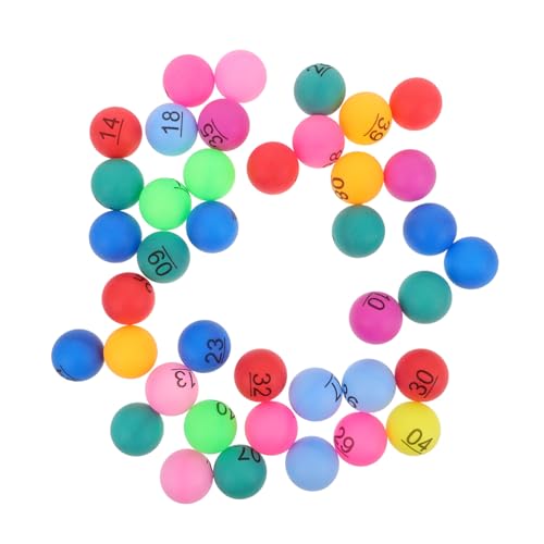 Toyvian 40 Stück Nummerierte Bingo Kugeln Bunt Kunststoff Bälle Partyspiel Zubehör für Geburtstagsfeiern Barpartys und Veranstaltungen Spaßige Raffle Spielbälle von Toyvian