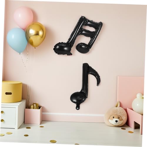 Toyvian 40 Stück Teiliges Aluminiumfolie Musiknoten Luftballons Schwarz Stabile Musik Themen Partydekoration für Hochzeit Shower Geburtstag Konzert und Bar von Toyvian