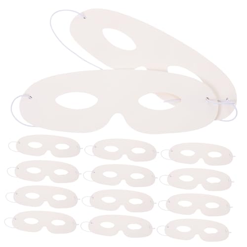 Toyvian 40 Stück Teiliges Weiße Papiermasken für Elastischem Band Bemalbare DIY Masken aus Weißem Karton für Kreative Bastelprojekte für Partys Festivals und Fantasievolles Spiel von Toyvian