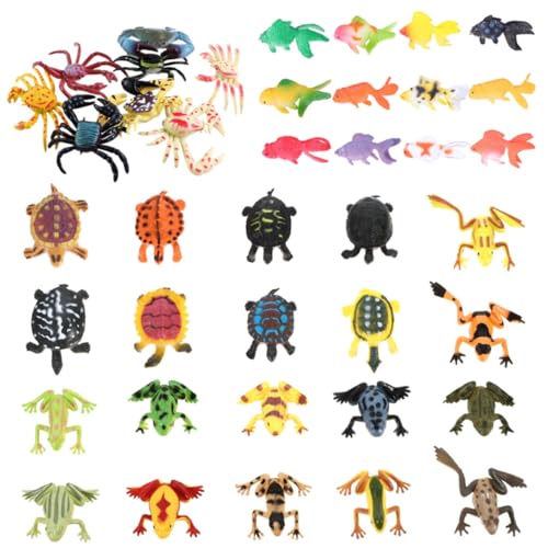 Toyvian 40 Stück Unterwassermodell weltbild knete Simulierte Meerestier-Modellbox Meerestierspielzeug chew Toy Mini-Schildkrötenstatuen Aquarium Tierdekoration Wohnkultur Plastik von Toyvian