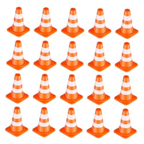 Toyvian 40-teiliges Set Verkehrskognitives Trainingskegel Straßenbauschilder Mini-Baustelle Straßenschild Minikegel Kleine Baukegel Straßenkegel Fußball Orange Plastik von Toyvian