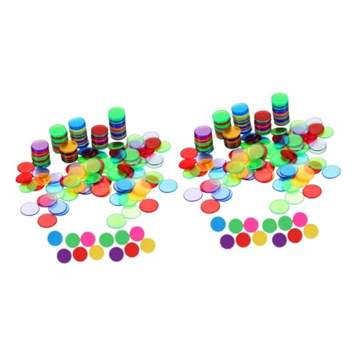 Toyvian 400 STK Bingo-Zubehör Mathe-Spiel für Kinder farbige Bingo-Chips Spielset für Kinder Jetons kidult Spielzeug Poker-Spielchips Belohnungschips Waffel Verstreute Perlen Plastik von Toyvian