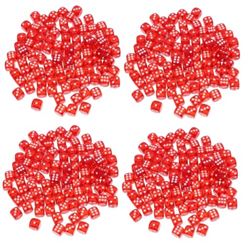 Toyvian 400 STK Kristallwürfel Spielzeuge Brettspielwürfel Würfelspielspielzeug Partyzubehör Partybevorzugung Würfel Für Spiel Brettspiel-Tool Partywürfel Rot Werkzeug Facettenreich Acryl von Toyvian