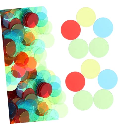Toyvian 400 Stück Bingo Spielchips Plastikmarker Transparente Bunte Spielsteine für Bingo Spielkarten Lernen und Spiele Zubehör von Toyvian