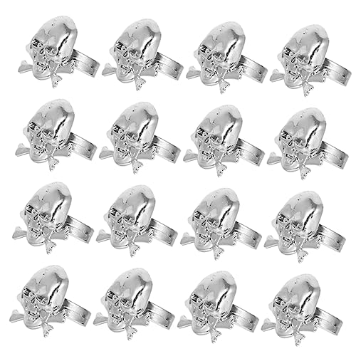Toyvian 48st Piraten Ring Halloween-ringe Schädelring Aus Kunststoff Zubehör Für Piratenpartys Piratenschädelringe Schädelringe Für Schädelring Für Plastik Silver von Toyvian