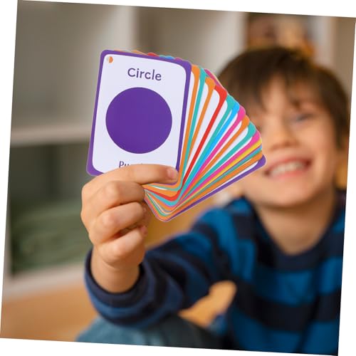 Toyvian 49 Stück Teiliges Lernkarten Geometrische Formen Flashcards aus Papier Hautfreundlich Kognitive für Kleinkinder Tragbare Frühförderung für Eltern Junge Mädchen Interaktion von Toyvian