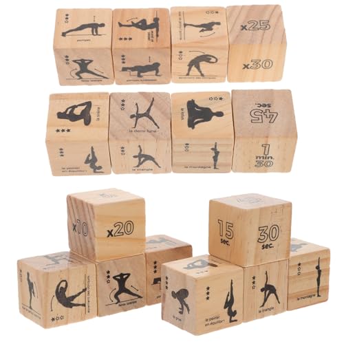 Toyvian Holz Übungswürfel 4 Stück für Fitness und Spaß Wiederverwendbare Sportwürfel für Party und Zuhause Lustige Workout Würfel für Familie und Freunde von Toyvian