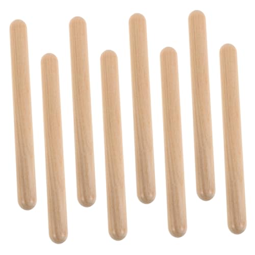 Toyvian 4Paare Holz Klanghölzer für Rhythmus Sticks aus Natürlichem Holz Pädagogisches Musikinstrument für Vorschule und Klassenzimmeraktivitäten von Toyvian