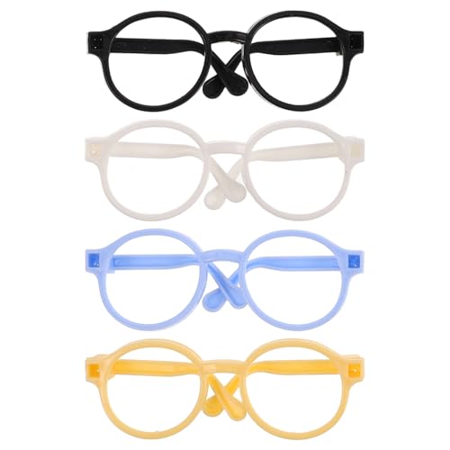 Toyvian Spielzeugbrillen Für Jungen Und Mädchen 4 Stück Mini-Puppen-sonnenbrillenrahmen Dekorative Brillen Für Puppen von Toyvian