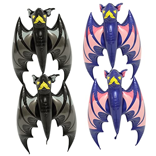 Toyvian 4Stücke Halloween Ballons aus Aluminiumfolie Fledermaus Design für Gruselige Dekoration Spukhäuser und Halloween Partys von Toyvian