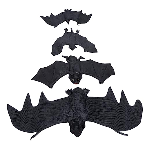 Toyvian 4Stücke Halloween Fledermausspielzeug Scary Prank Requisiten aus Strapazierfähigem TPR für Gruselige Deko Halloween Partys und Streichspiele von Toyvian