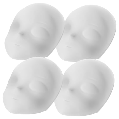 Toyvian 4Stücke Leere Masken zum Selbermachen Weiße Vollgesichtsmasken für DIY Unbemalte Maskerade Masken für Halloween und Partys zum Bemalen und Gestalten von Toyvian