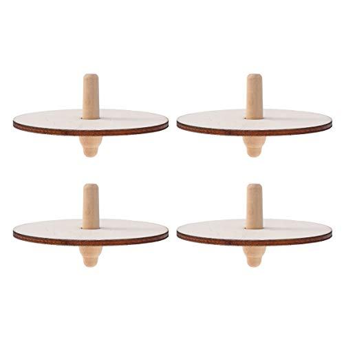 Toyvian 4pcs Holzkreisel (Holzfarbe, Mischstil) von Toyvian