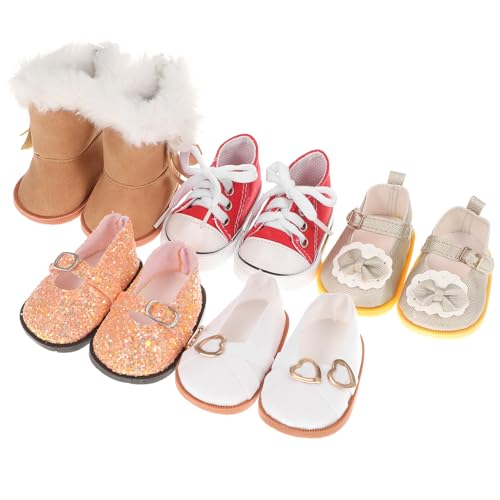 Toyvian 5-Pack-Puppenschuhe Set-Beinhaltet Doll Canvas-Schuhe Schneestiefel Und Glitzer-Prinzessin-Schuhe Für 18 Puppen-Für Puppen American Dolls Accessoires Toyvian 5-Pack-Puppenschuhe Set-Beinhaltet Doll Canvas-Schuhe Schneestiefel Und Glitzer-Prinzessin-Schuhe Für 18 Puppen-Für Puppen American Dolls Accessoires von Toyvian