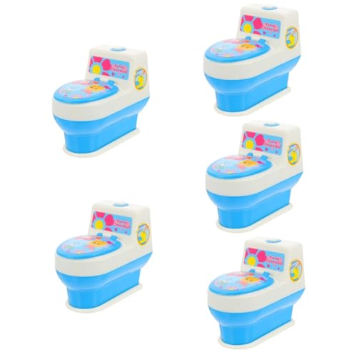 Toyvian 5 STK Simulierte Toilette Mini-spieltoilette Kleines Toilettenspielzeug Gehirnspielzeug Mini-puppenhaus Badezimmermöbel Neuheit DIY Geburtstagsgeschenk Plastik Kind Puzzle von Toyvian