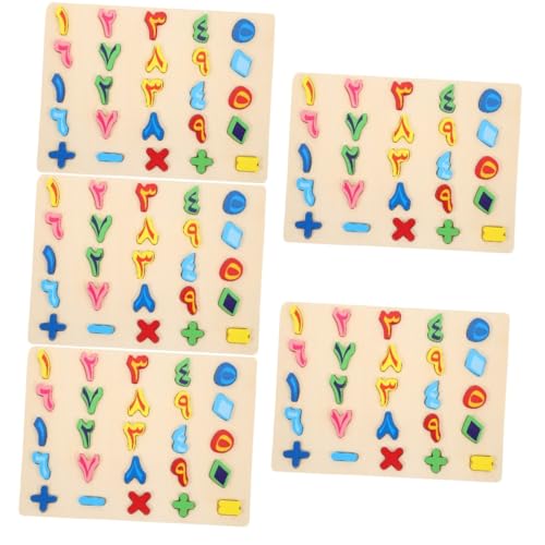 Toyvian 5 Sätze Arabisches Rätsel Spielzeuge Babyspielzeug Puzzle-Spielzeug Passendes Spielzeug Lernspielzeug Für Arabische Zahlen Logisches Puzzle Baby-Puzzle Russland Holz Kind Hölzern von Toyvian