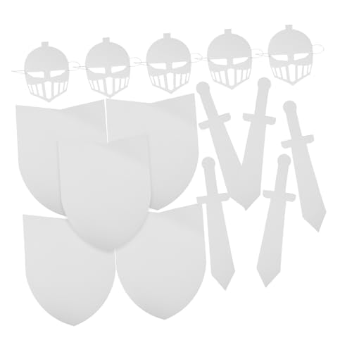 Toyvian 5 Sätze Bastelset Mittelalterlicher Schild Maske zum Bemalen Diy Kostüm Zubehör für Halloween Rollenspiel Party Freizeitspaß von Toyvian