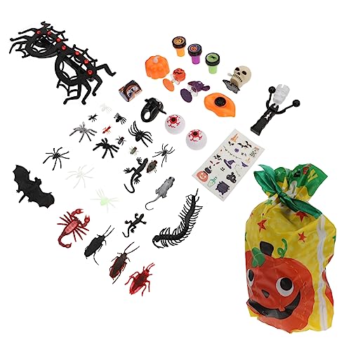 Toyvian 5 Sätze Halloween-Requisiten Spielzeug Skelett Insekt Tausendfüßler Spinne Kind Dekorationen Plastik von Toyvian