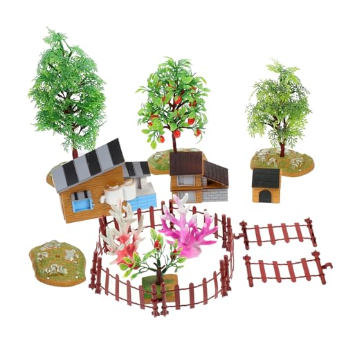 Toyvian 5 Sätze Hausbaum-Modell Country Style Kinder Geschenk landwirtschaftliche Requisiten Zaun-Modell Laufstall für Kleinkinder Kinderzaun im Freien Sandtisch Mini- Sport von Toyvian