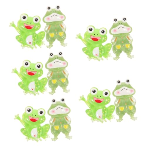 Toyvian 5 Sätze Im Dunkeln Leuchtendes Froschzubehör Kleiner Frosch Farbige Froschanhänger Frosch- Miniatur Kleine Figuren Froschfiguren Aus Harz Hellgrün 2 Stücke * 5 von Toyvian
