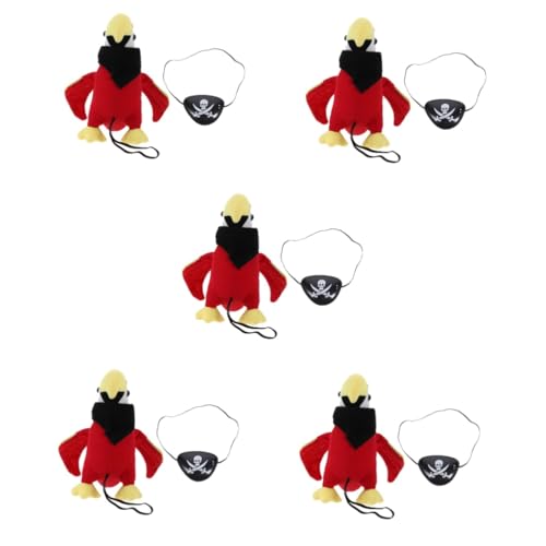 Toyvian 5 Sätze Piraten-Rollenspiel Outfits Plüschfigurenspielzeug Kostüme Puppenzubehör Spielzeuge Scheuklappen Plüsch-vogelpuppe Piratenvogel Für Die Schulter Kleidung Baby Pp Baumwolle von Toyvian