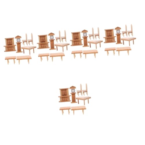 Toyvian 5 Sätze Puppenhaus Kleinmöbel Schreibtisch groß großer Tisch Piano Wohnkultur Puppenhaus-Ornament Mini-Hausdekoration Haushalt Ornamente Zubehör Dekorationen Holzmöbel hölzern von Toyvian