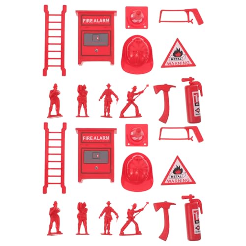 Toyvian 5 Sets Feuerwehr-Spielzeugset: Miniatur-Feuerwehrmannfiguren und Feuerlöschermodelle für Rollenspiele, Teambuilding-Spiele und Puppenhäuser von Toyvian