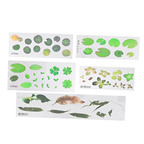 Toyvian 5 Stck. Entengrütze-Aufkleber bastelmaterial bastel Materialien Kristallaufkleber Pflanzenaufkleber DIY Kristallklebermaterial Aufkleber aus Epoxidharz 3D-Simulationsaufkleber von Toyvian
