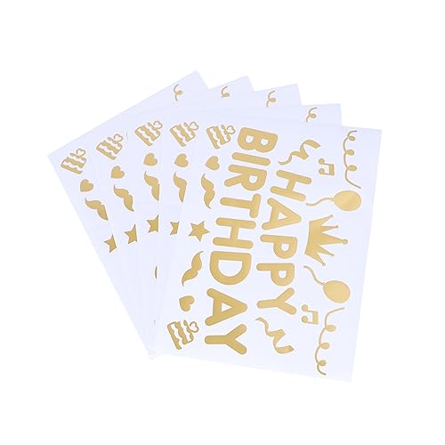 Toyvian 5 Stück Ballonaufkleber luftballons aufkleber geburtstag holiday decor sticker wall decal balons Dekorationsaufkleber dekorative Abziehbilder wandaufkleber schmuck Plastik Golden von Toyvian