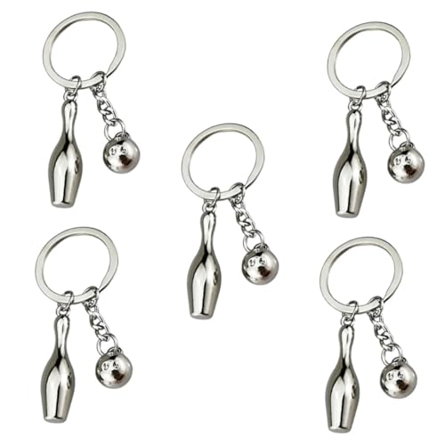 Toyvian 5 Stück Bowling Schlüsselanhänger Sportlicher Anhänger für Taschen und Schlüssel Souvenir Silber für Bowling Fans Toyvian 5 Stück Bowling Schlüsselanhänger Sportlicher Anhänger für Taschen und Schlüssel Souvenir Silber für Bowling Fans von Toyvian