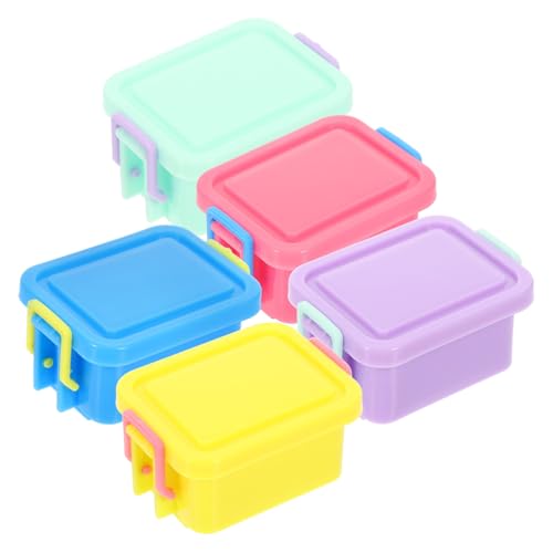 Toyvian 5 Stück Box Puppenhaus Aufbewahrungsbox Aufbewahrungsbehälter Aufbewahrungsboxen Puppenhaus Organizer Koffer Fächer Miniatur Klein Mülleimer Dekoration Puppenhaus Behälter Abs von Toyvian