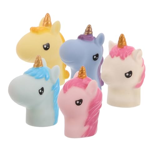 Toyvian 5 Stück Einhorn Handpuppe Einhorn Fingerpuppe für Benutzerfreundliches Tiermodell Lustige Daumenpuppe Fingerpuppen Komisches Zeug Sachen Vinyl von Toyvian